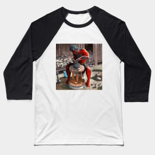 Ogre Using Pottery Wheel Fantasyart Baseball T-Shirt